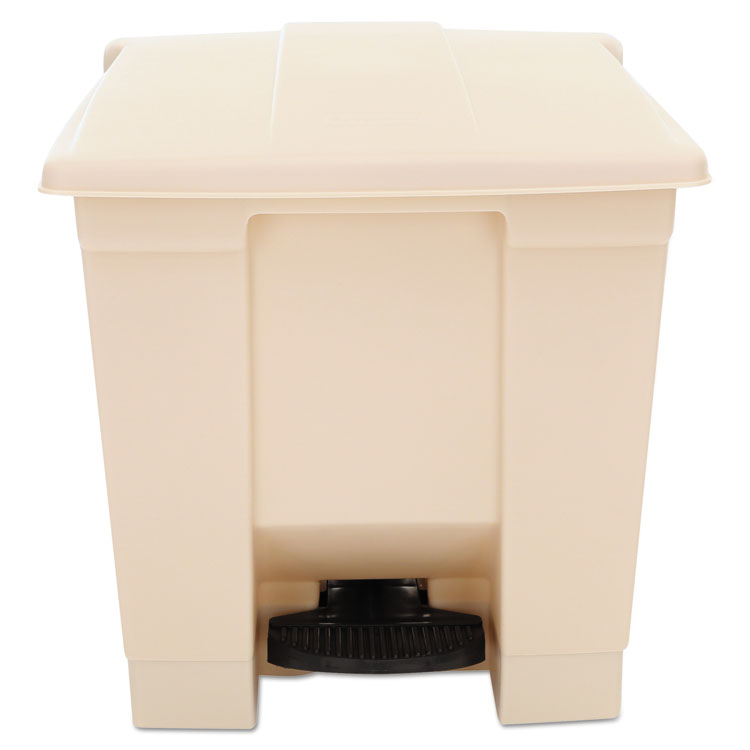 Picture of Indoor Utility Step-On Waste Container, Square, Plastic, 8gal, Beige