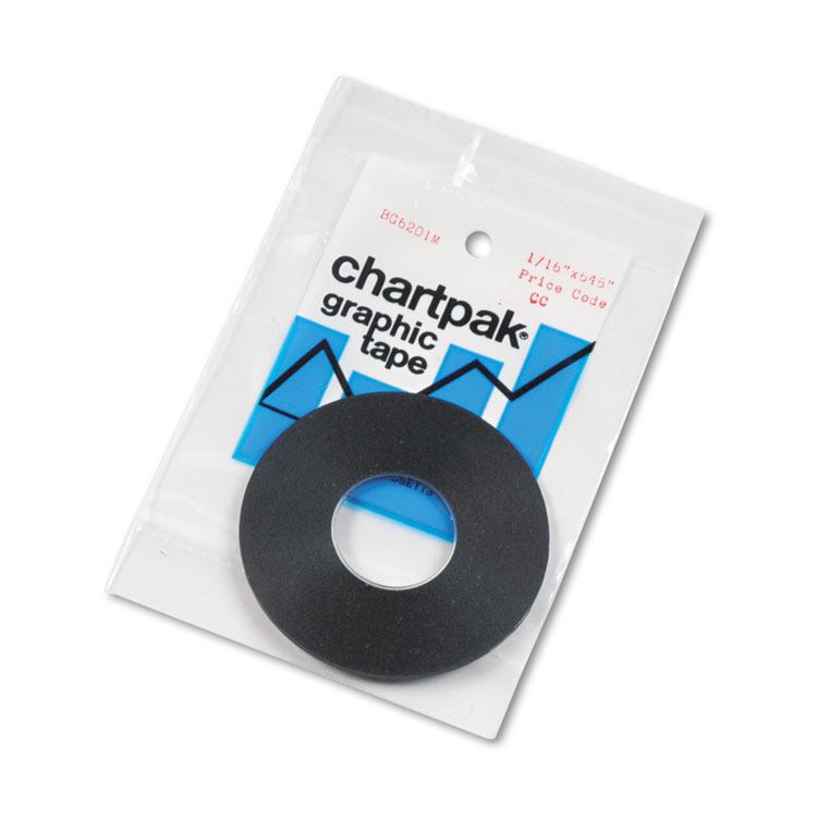 Picture of Graphic Chart Tape, 1/16" x 648", Matte Black