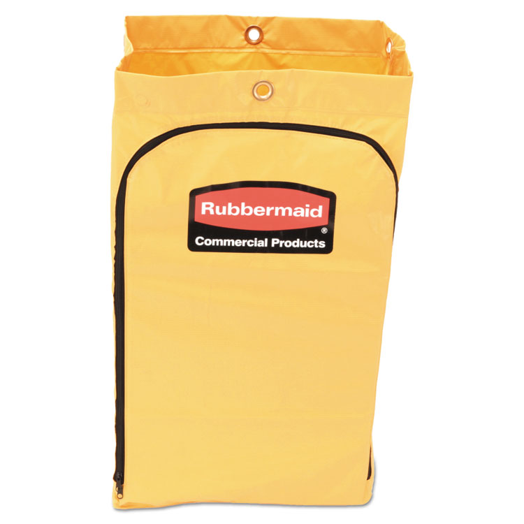 Picture of Zippered Vinyl Cleaning Cart Bag, 24gal, 17 1/4w X 10 1/2d X 30 1/2h, Yellow