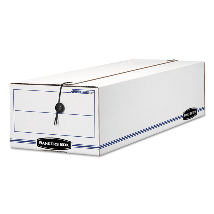 Picture of LIBERTY Storage Box, Record Form, 9 1/2 x 23 1/4 x 6, White/Blue, 12/Carton