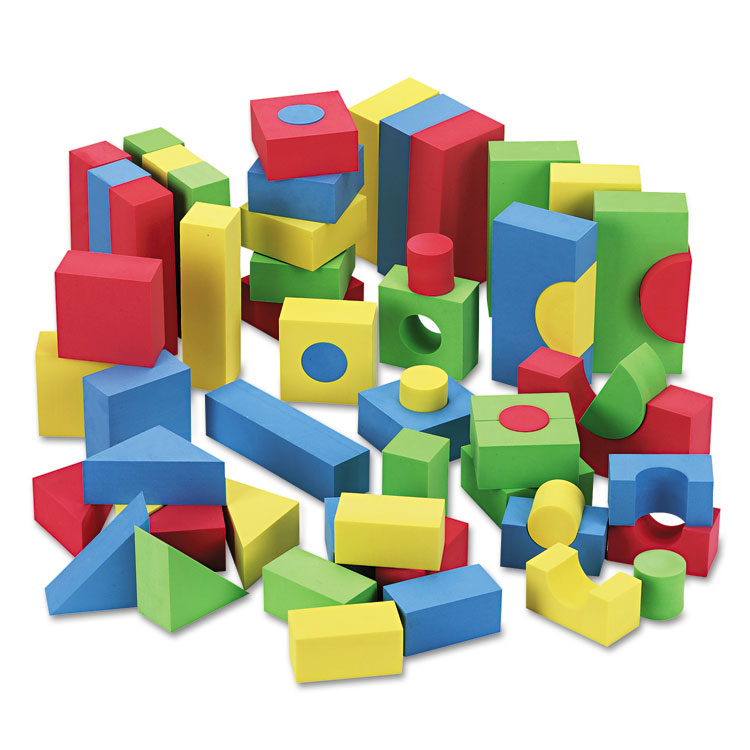 Picture of WonderFoam Blocks, Assorted Colors, 68/Pack