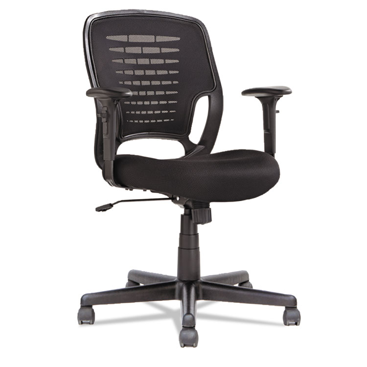 Picture of Swivel/Tilt Mesh Task Chair, Height Adjustable T-Bar Arms, Black
