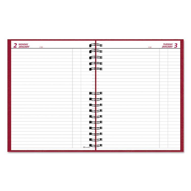 Picture of CoilPRO Daily Planner, Ruled, 1 Page/Day, 7 7/8 x 10, Red