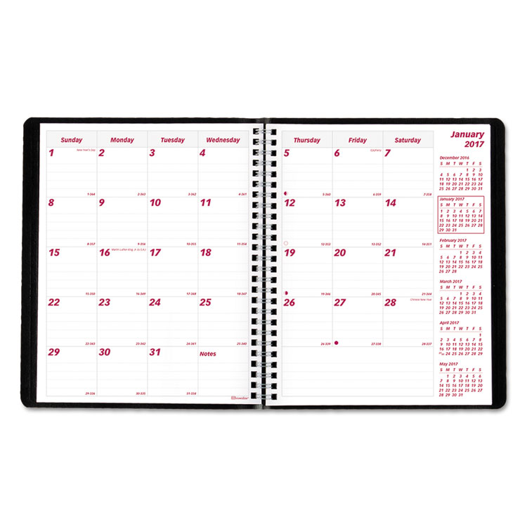 Picture of Essential Collection 14-Month Ruled Planner, 8 7/8 x 7 1/8, Black