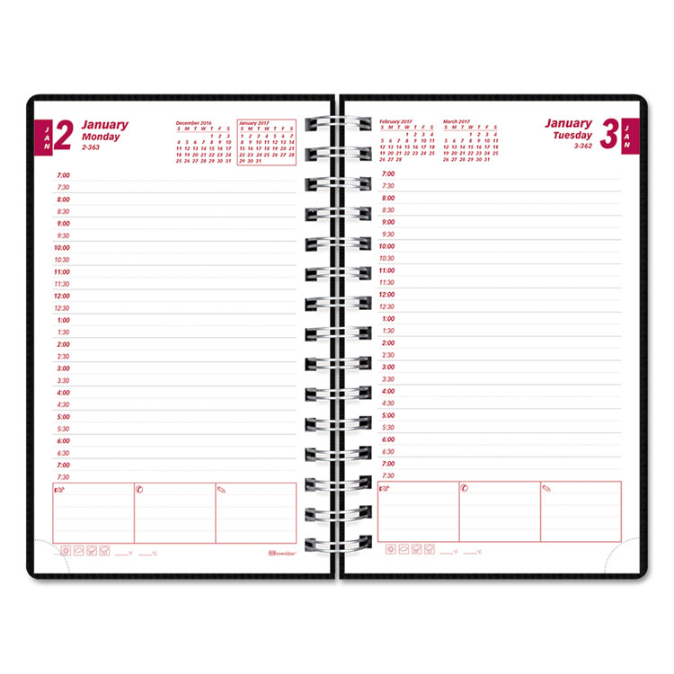 Picture of DuraFlex Daily Planner, 5 x 8, Black