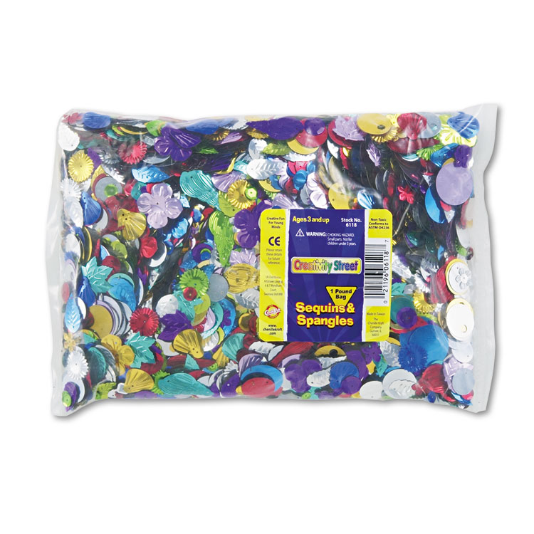 Picture of Sequins & Spangles Classroom Pack, Assorted Metallic Colors, 1 lb/Pack