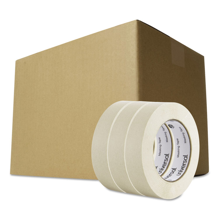 Picture of General Purpose Masking Tape, 24mm x 54.8m, 3" Core, 3/Pack, 12 Packs/Carton