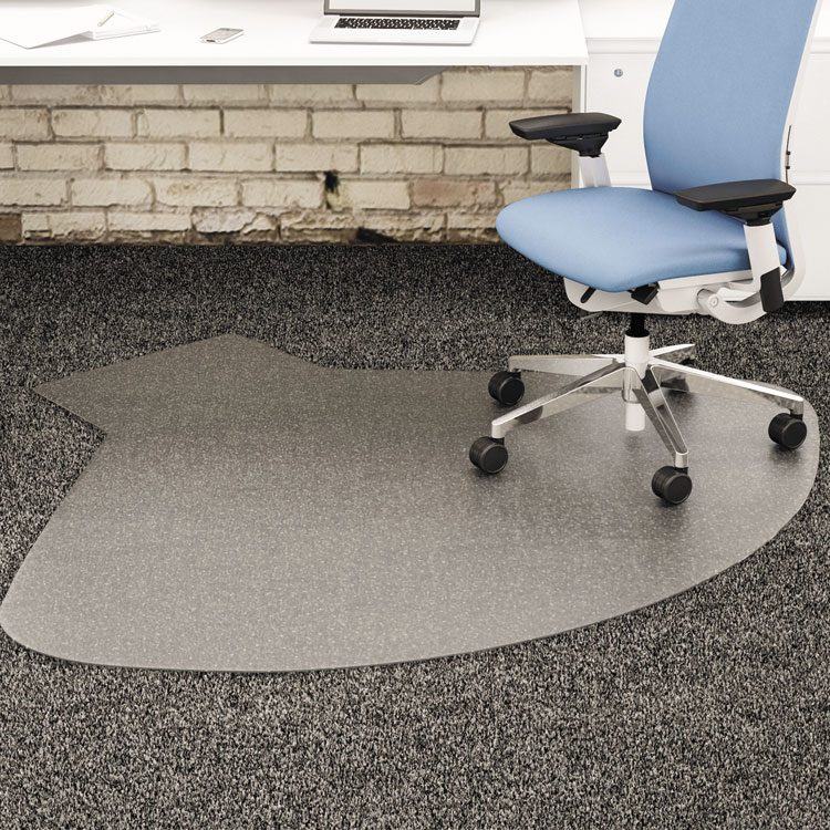 Picture of SuperMat Frequent Use Chair Mat, Medium Pile Carpet, Straight,60x66 w/Lip, Clear