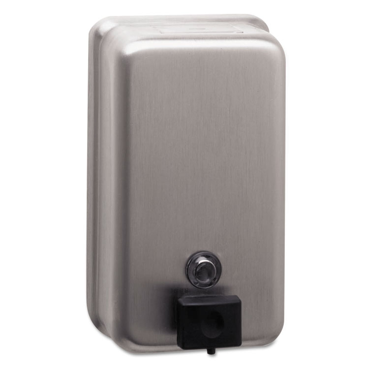 CLASSICSERIES SURFACE-MOUNTED SOAP DISPENSER, 40 OZ, 4.75" X 3.5" X 8.13", STAINLESS STEEL
