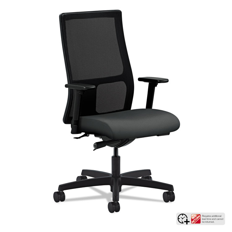 Picture of Ignition Series Mesh Mid-Back Work Chair, Iron Ore Fabric Upholstered Seat