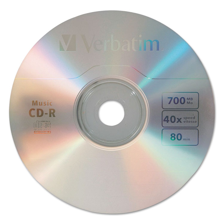 Picture of Cd-R Music Recordable Disc, 700mb, 40x, 25/pk