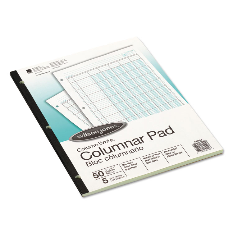 Picture of Accounting Pad, Five Eight-Unit Columns, 8-1/2 x 11, 50-Sheet Pad