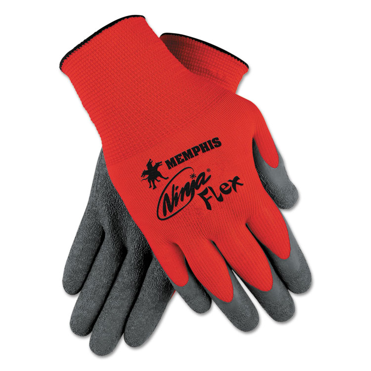 Picture of Ninja Flex Latex Coated Palm Gloves N9680l, Large, Red/gray, 1 Dozen