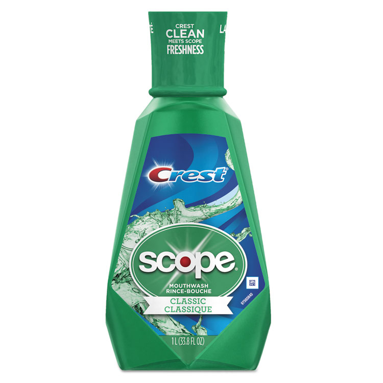 Picture of Crest + Scope Mouth Rinse, Classic Mint, 1 L Bottle, 6/carton