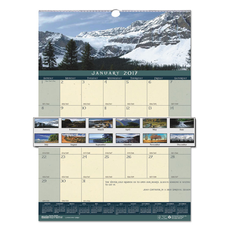 Picture of Recycled Landscapes Monthly Wall Calendar, 12 x 16 1/2