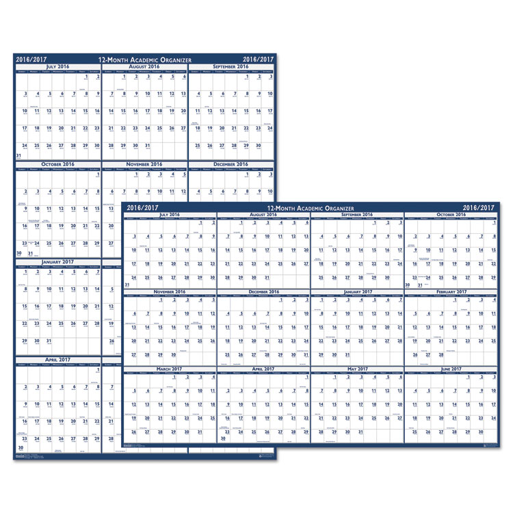 Picture of Recycled Poster Style Reversible/Erasable Yearly Wall Calendar, 18 x 24