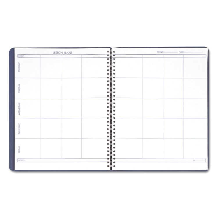 Picture of Lesson Plan Book, Embossed Leather-Like Cover, 11 x 8-1/2, Blue