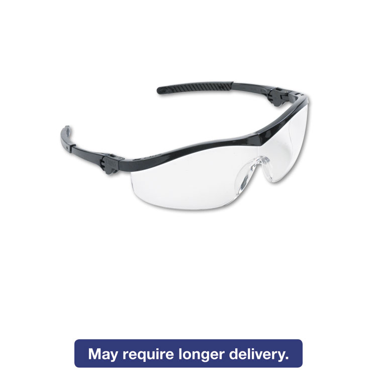 Picture of Storm Wraparound Safety Glasses, Black Nylon Frame, Clear Lens, 12/Box