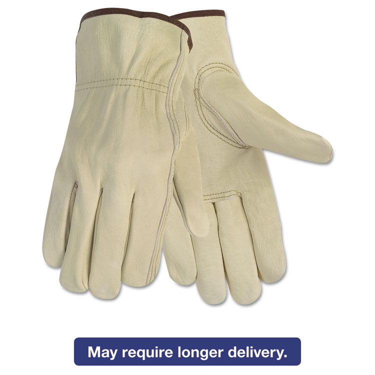Picture of Economy Leather Driver Gloves, Medium, Beige, Pair