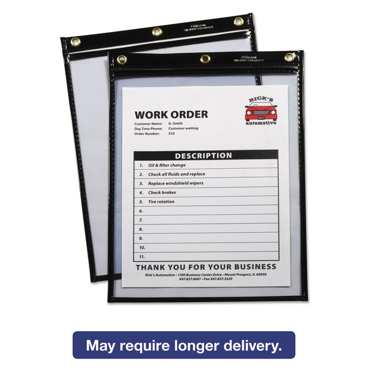 Picture of Heavy-Duty Super Heavyweight Plus Shop Ticket Holders, Black, 9 x 12, 15/BX