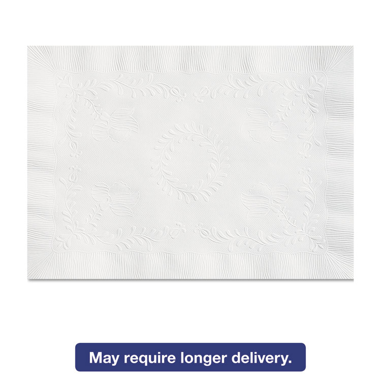 Picture of Anniversary Embossed Scalloped Edge Tray Mat, 14 x 19, White, 1000/Carton