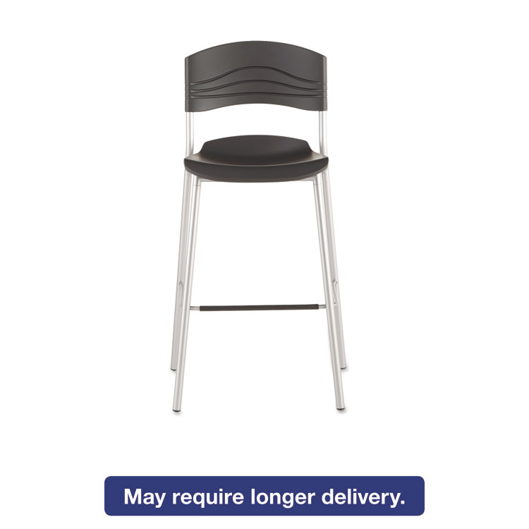 Picture of CaféWorks Bistro Stool, Blow Molded Polyethylene, Graphite/Silver