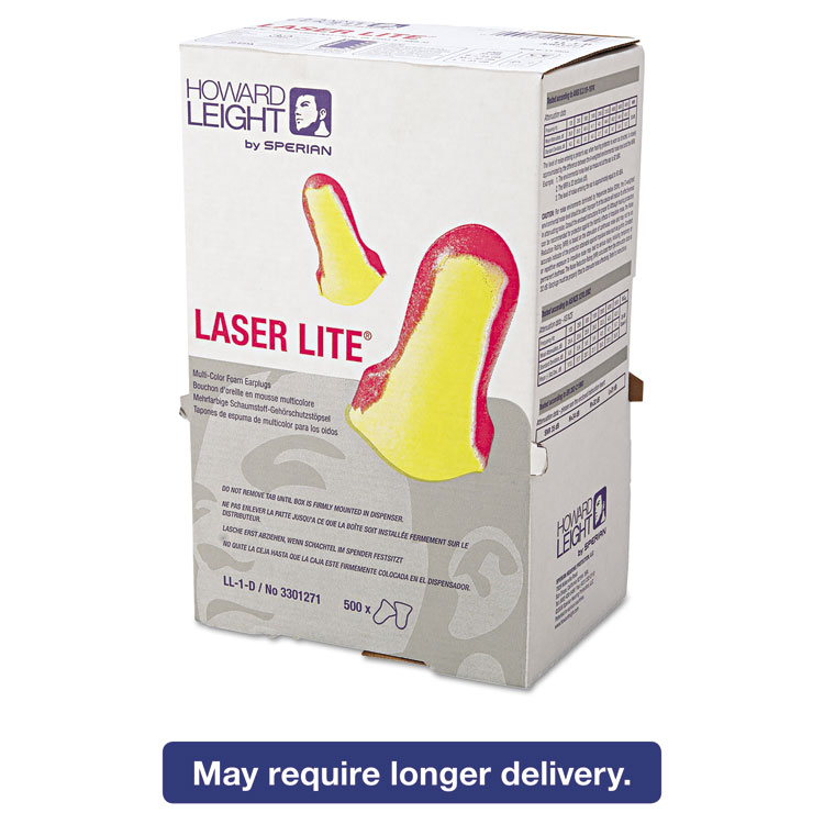 Picture of LL-1 D Laser Lite Single-Use Earplugs, Cordless, 32NRR, MA/YW, LS500, 500 Pairs