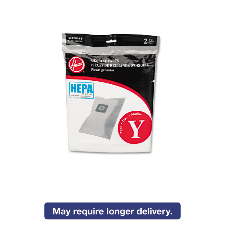 Picture of HEPA Y Filtration Bags for Hoover Upright Cleaners, 2/Pack