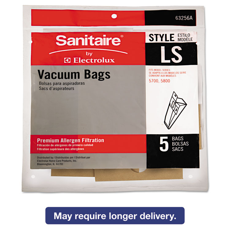 Picture of Commercial Upright Vacuum Cleaner Replacement Bags, Style LS, 5/Pack