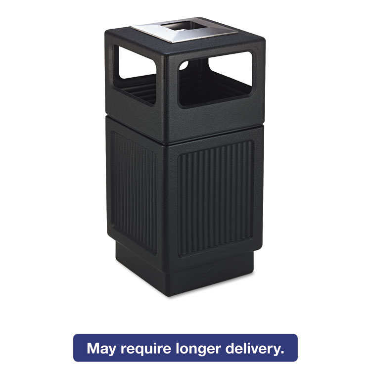 Picture of Canmeleon Ash/Trash Receptacle, Square, Polyethylene, 38gal, Textured Black