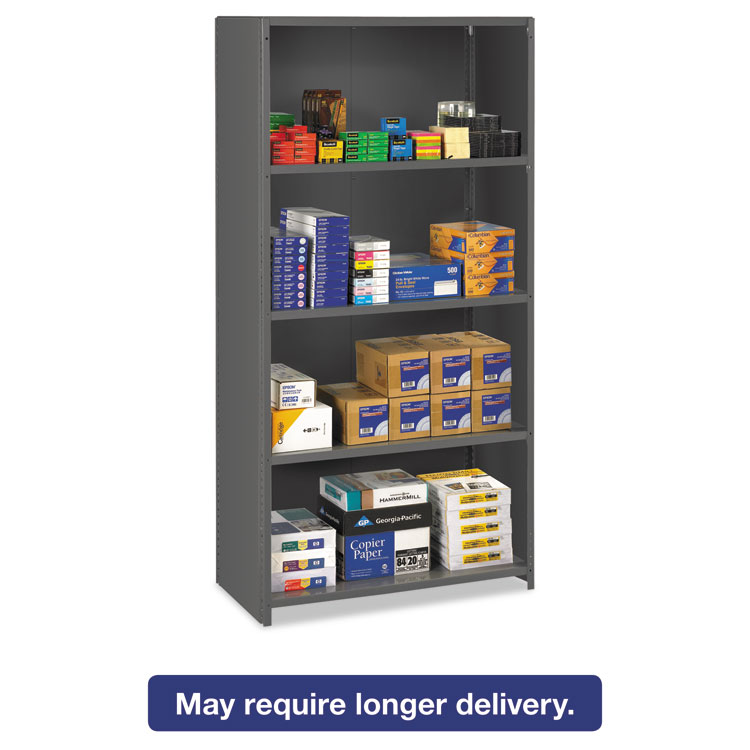 Picture of Tennsco- Closed Commercial Steel Shelving, Five-Shelf, 36w x 24d x 75h, Medium Gray (TNNESPC2436MGY)