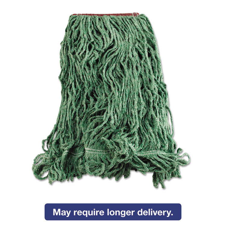 Picture of Super Stitch Blend Mop Heads, Cotton/Synthetic, Green, Large