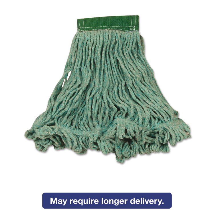 Picture of Super Stitch Blend Mop Heads, Cotton/Synthetic, Green, Medium