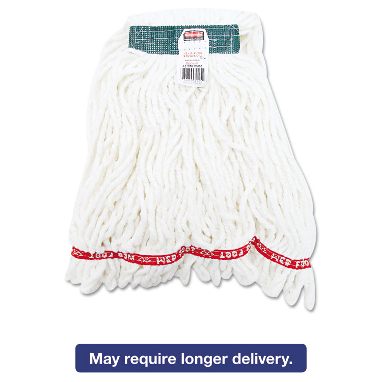 Picture of Web Foot Shrinkless Looped-End Wet Mop Head, Cotton/Synthetic, Medium, White