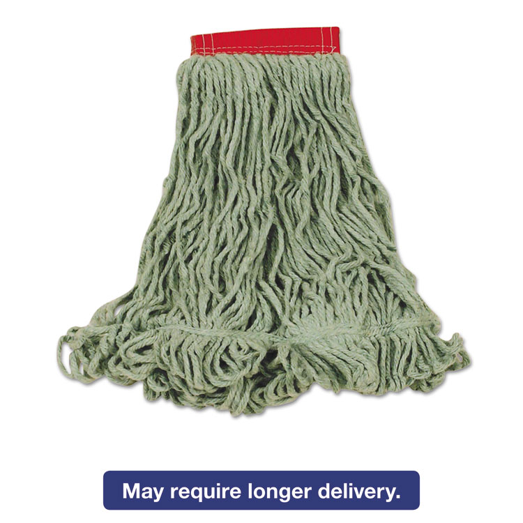 Picture of Super Stitch Blend Mop Heads, Cotton/Synthetic, Green, Large