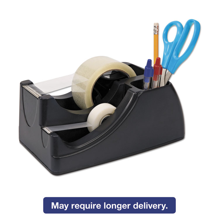 Picture of Recycled 2-in-1 Heavy Duty Tape Dispenser, 1" and 3" Cores, Black