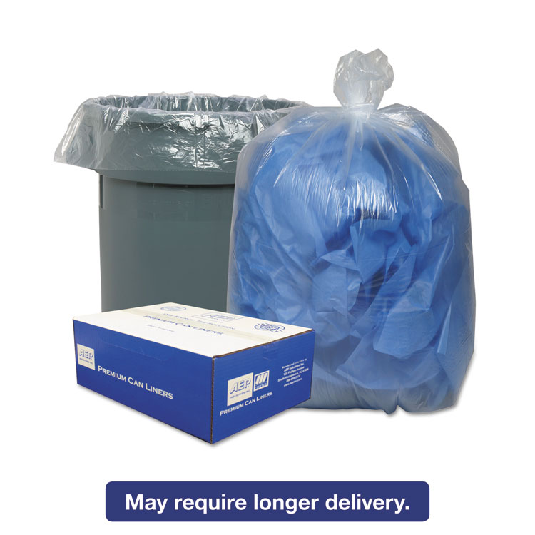 Picture of Clear Low-Density Can Liners, 56gal, .9 Mil, 43 x 47, Clear, 100/Carton