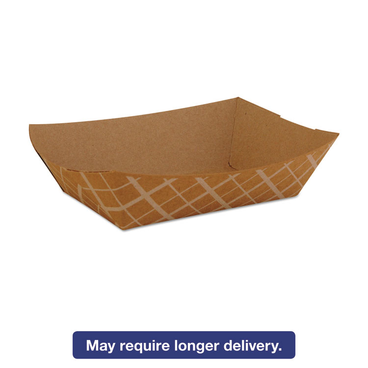 Picture of Paper Food Baskets, Brown/White Check, 2 lb Capacity, 1000/Carton