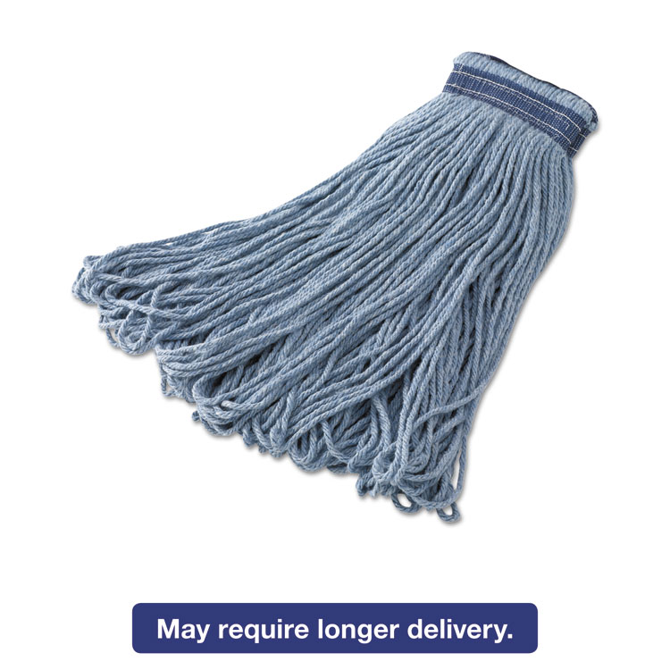 Picture of Universal Headband Mop, Looped-End, 16oz, Cotton/Synthetic Blend, Blue, 12/CT