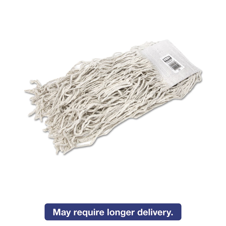 Picture of Economy Cotton Mop Heads, Cut-End, White, 24 oz, 5-In White Headband, 12/Carton