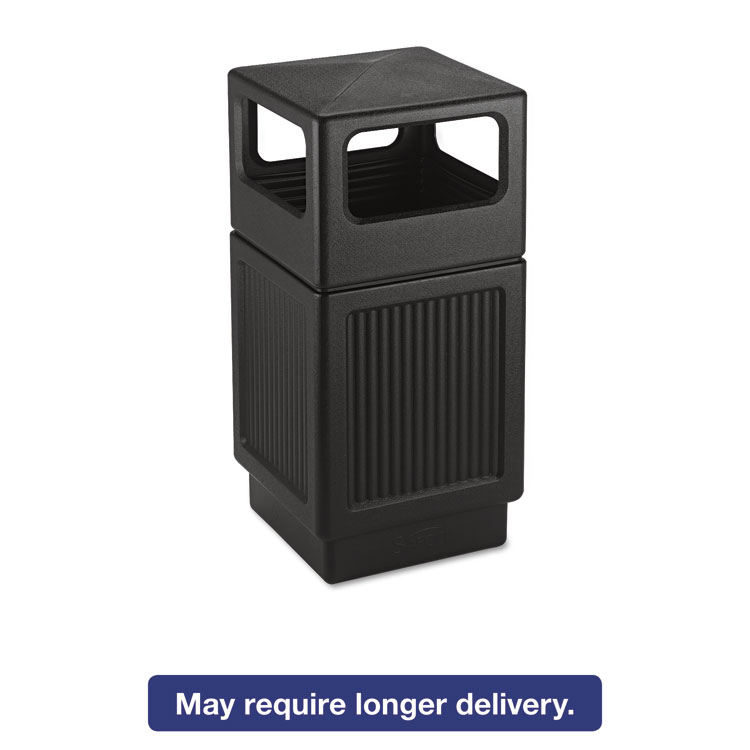 Picture of Canmeleon Side-Open Receptacle, Square, Polyethylene, 38gal, Textured Black