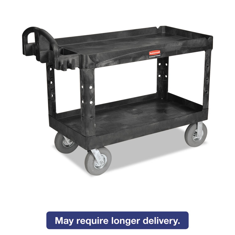 Picture of Heavy-Duty Utility Cart, Two-Shelf, 26w x 55d x 33 1/4h, Black