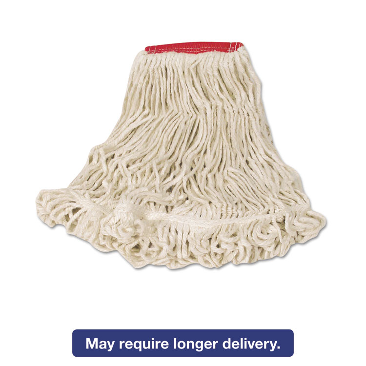 Picture of Super Stitch Looped-End Wet Mop Head, Cotton/Synthetic, Large Size, Red/White