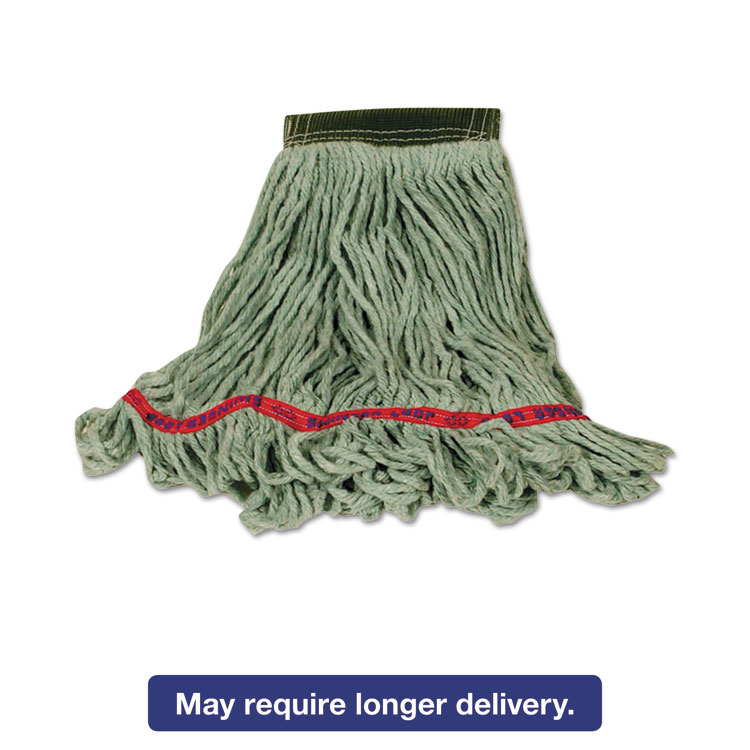Picture of Swinger Loop Wet Mop Heads, Cotton/Synthetic Blend, Green, Large, 6/Carton