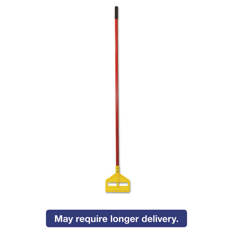Picture of Invader Fiberglass Side-Gate Wet-Mop Handle, 60", Red/Yellow