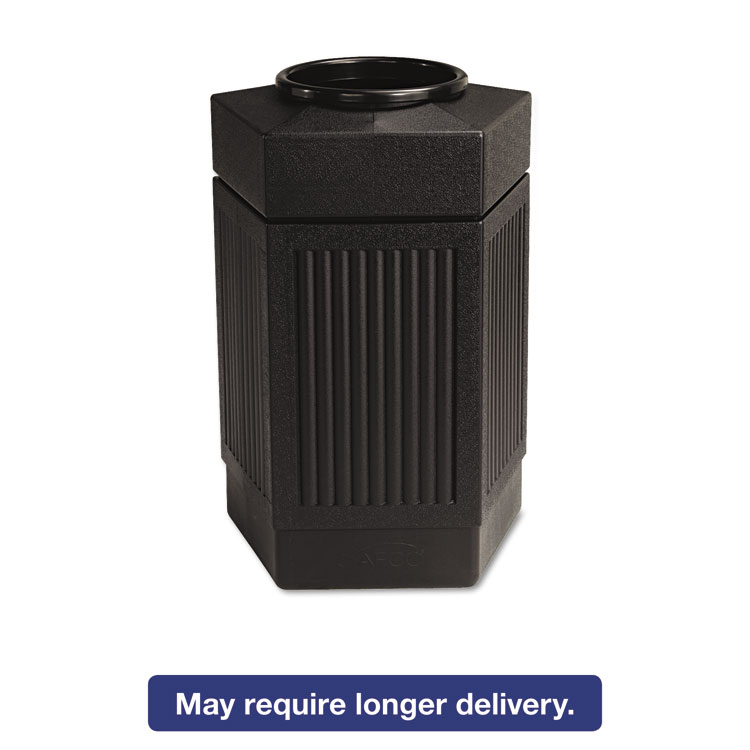 Picture of Canmeleon Indoor/Outdoor Receptacle, Pentagon, Polyethylene, 30gal, Black