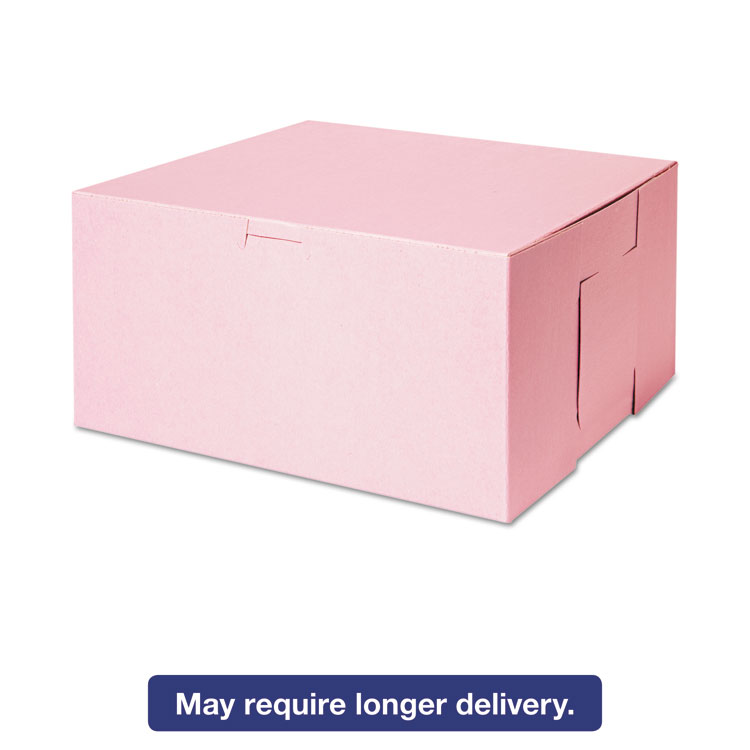 Picture of Tuck-Top Bakery Boxes, 10w x 10d x 5h, Pink, 100/Carton