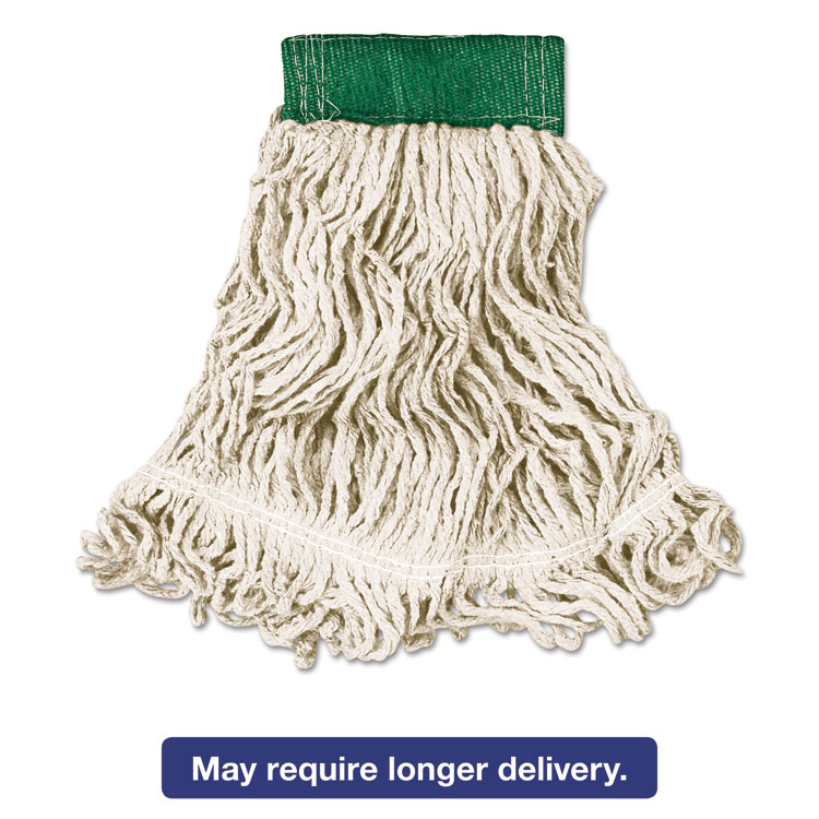 Picture of Super Stitch Looped-End Wet Mop Head, Cotton/Synthetic, Medium, Green/White
