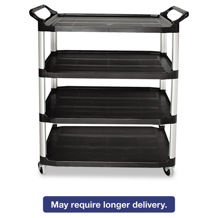 Picture of Open Sided Utility Cart, Four-Shelf, 40-5/8w x 20d x 51h, Black
