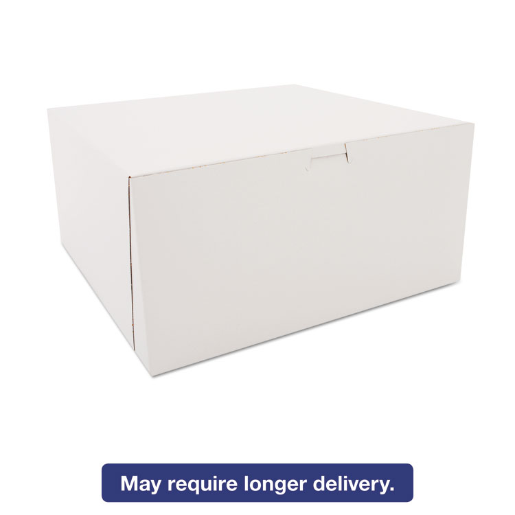 Picture of Tuck-Top Bakery Boxes, White, Paperboard, 12 x 12 x 6